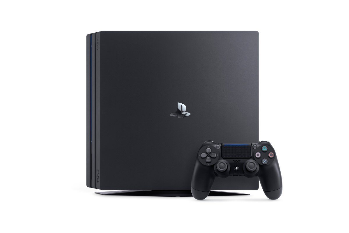 PS4 Pro stående med den opdaterede controller