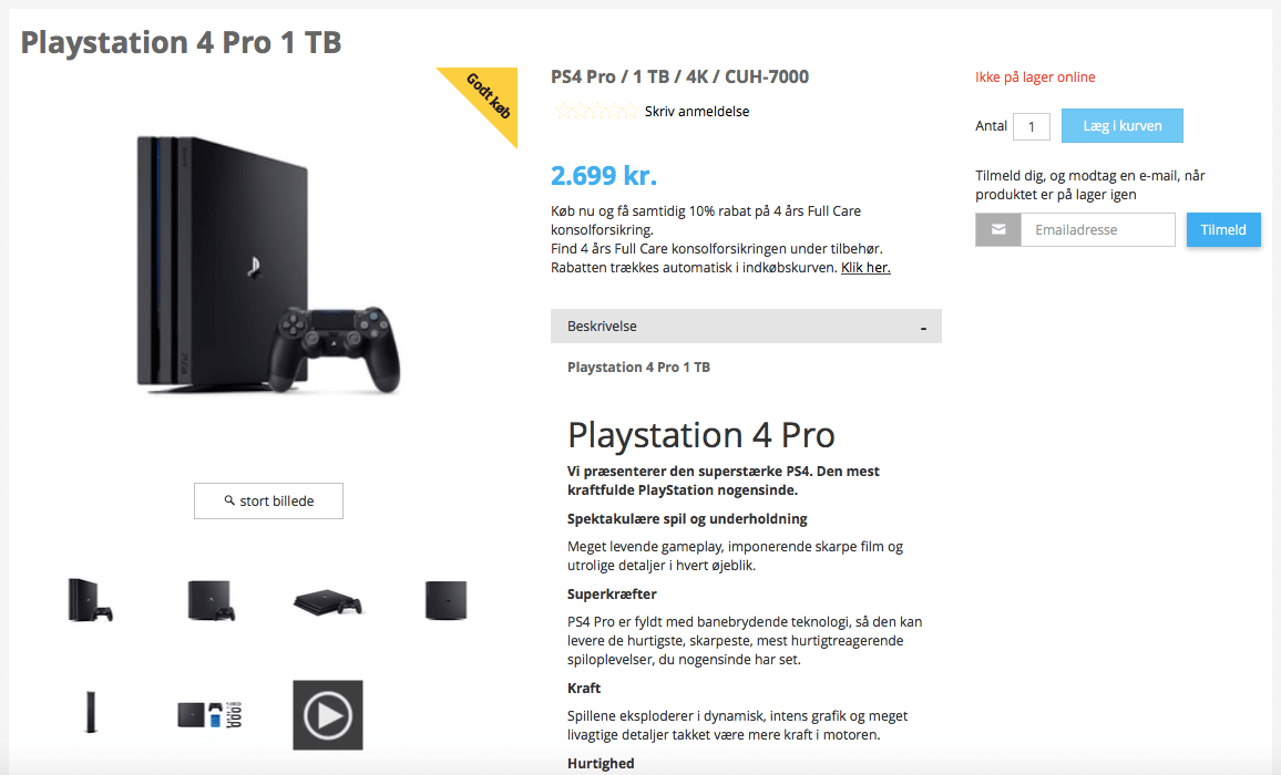 på tilbud Bilka til – PS4 Pro